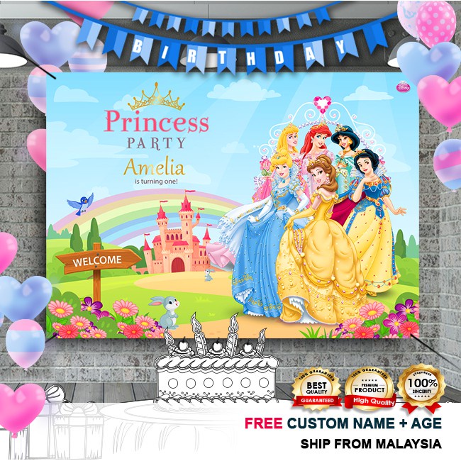 getah rambut Birthday Banner / Birthday Backdrop / Hari Jadi - Disney ...