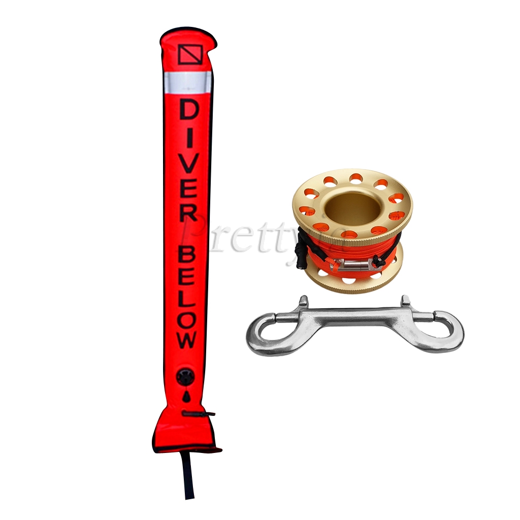 Safety 4/' Scuba Diver Surface Marker Buoy Signal Tube Diving Finger Spool