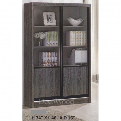 Ready Fixed 4 Feet Sliding Glass Door Book Case Book Shelf Book