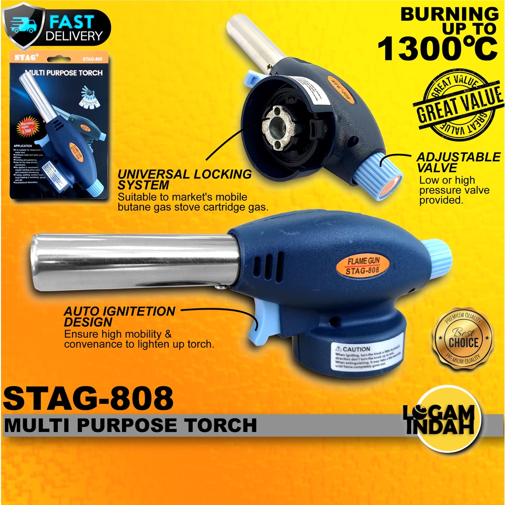 STG-808 MULTI PURPOSE TORCH / BUTANE GAS BLOW TORCH / BLOW GUN