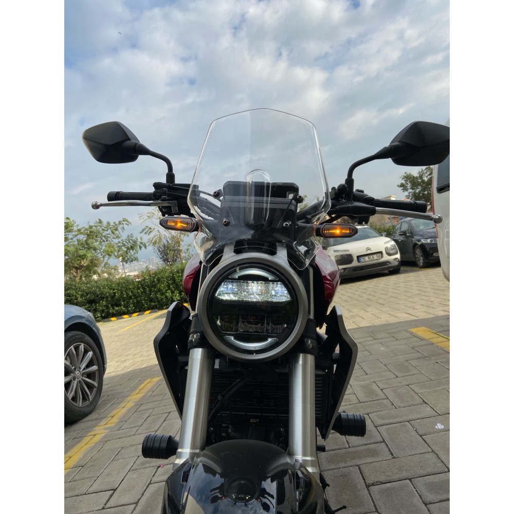 For 2018 2019 2020 Honda CB125R CB250R CB300R Double Bubble Windshield WindScreen Wind Deflector Visor Motorcycle Accessories Color : Light Smoke 