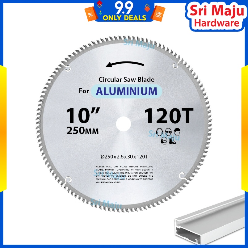 MAJU ALU 10" x 120T Quality Aluminium Cut Circular Saw Blade Table