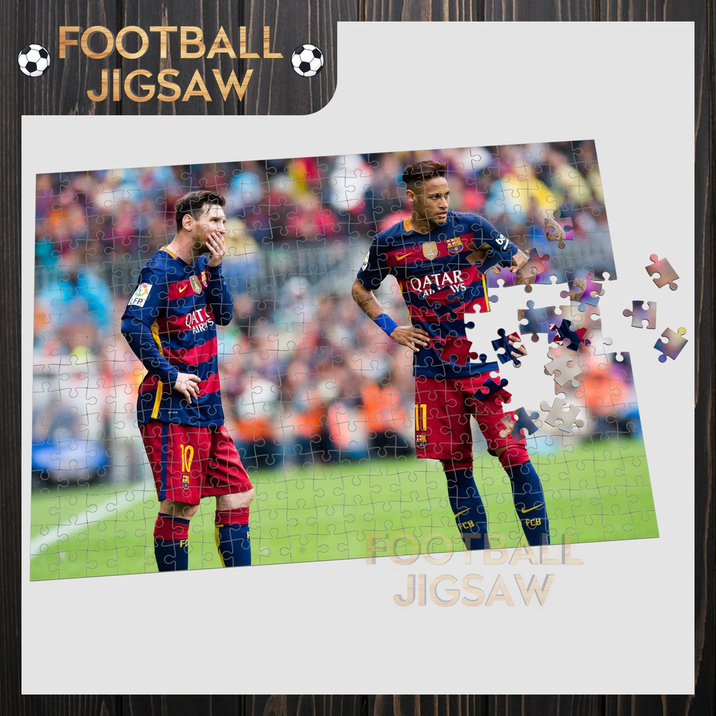 [Export WOODEN] fc barcelona lionel messi puzzle, neymar jr, 300500