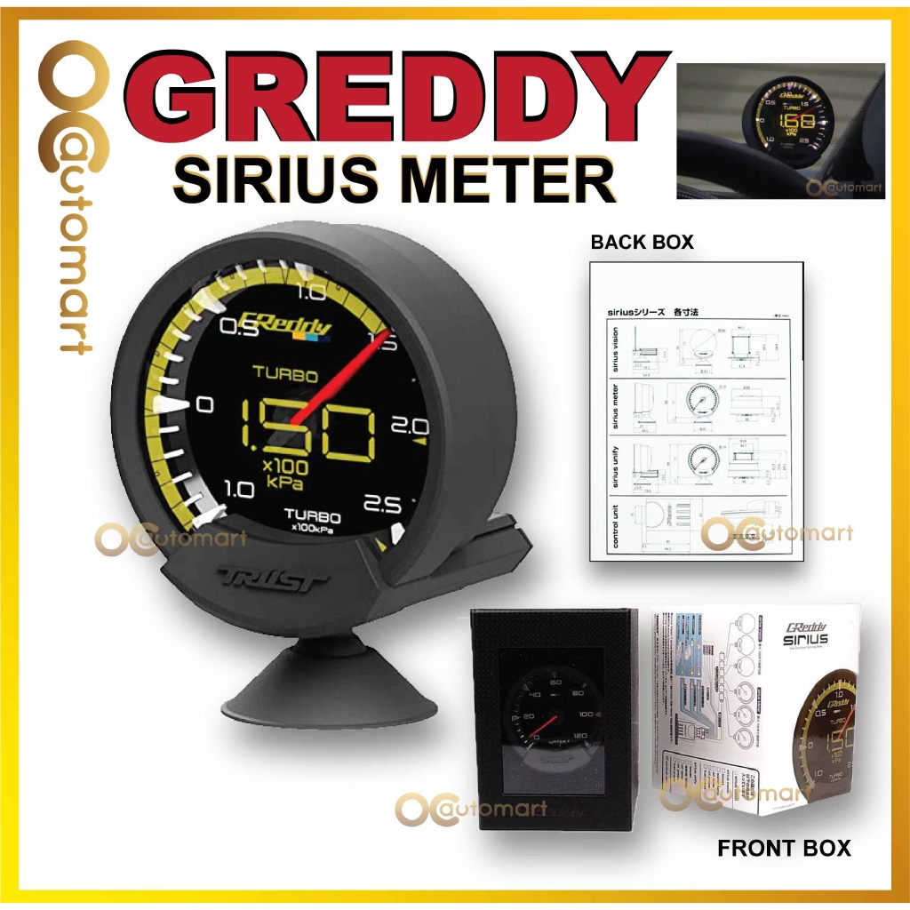 Greddy Sirius Meter Series Trust 7 Colors Water temp Oil Temp Oil Press