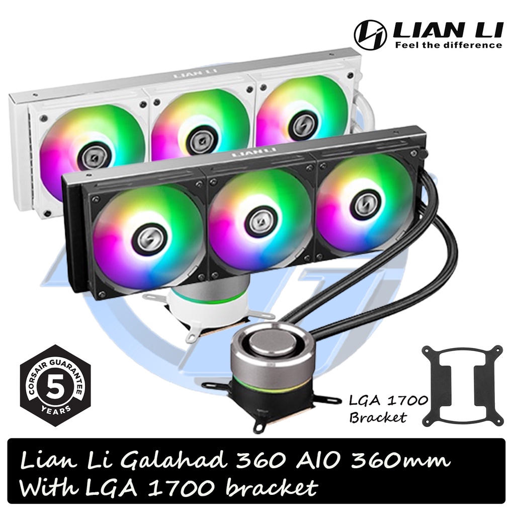 LIAN LI GALAHAD 360 CLOSEDLOOP AIO LIQUID CPU COOLER BLACK/WHITE With