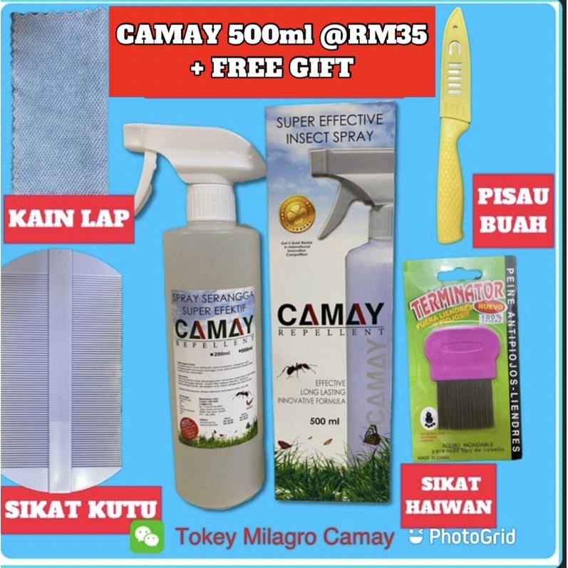 CAMAY SPRAY REPELLENT SERANGGA NATURAL SEMUT PEPIJAT LIPAS LIPAN LALAT