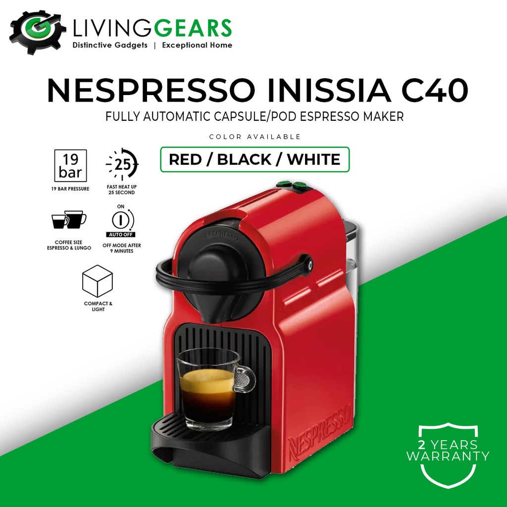 Nespresso C40 Inissia Fully Automatic Capsule Espresso Coffee Pod