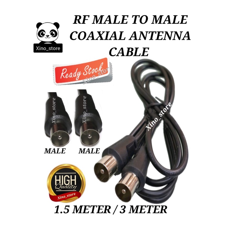RF Male to Male Tv Cable 1.5meter / 3meter Plug To Plug Tv Coaxial