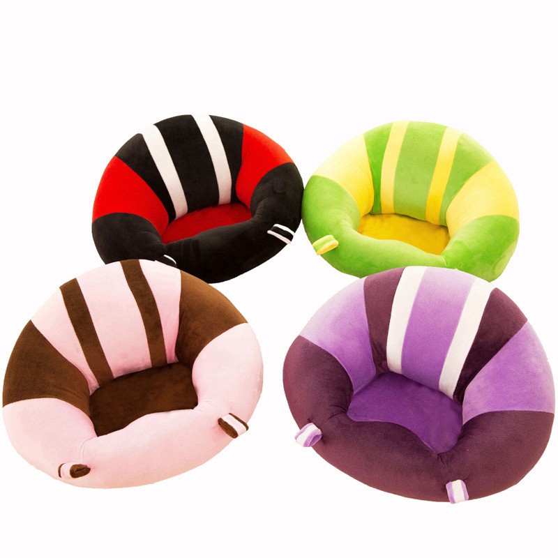 Colorful Pattern Cotton Baby Support Seat Soft Pillow Cushion Sofa Plush toyschildren s Furniture Round chair Seat 40 40 cm Rouge