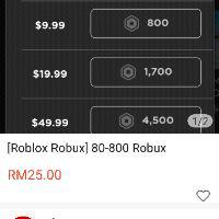Roblox Robux 80 400 Robux Shopee Malaysia - robux for exotics trusted buyer roblox