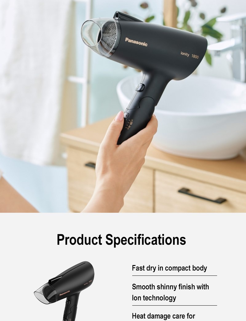 PANASONIC EHNE27 1800W FAST DRY SERIES IONITY HAIR DRYER EHNE27K655