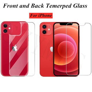 iPhone Termpered Glass Front and Back Screen Protector iPhone 11 12 13 Pro Max 7 8 Plus X XS Max 6 6s Plus Clear Glass Film