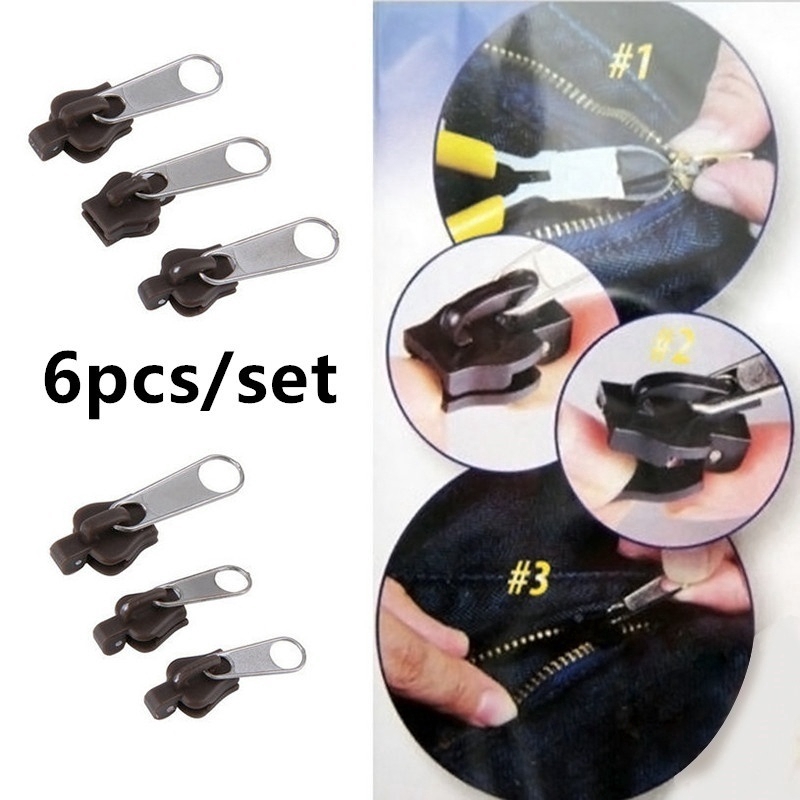 6Pcs Instant Repair Kit Fix A Zipper Universal Zipper Zip Rescue Home DIY Sewing | Shopee Malaysia