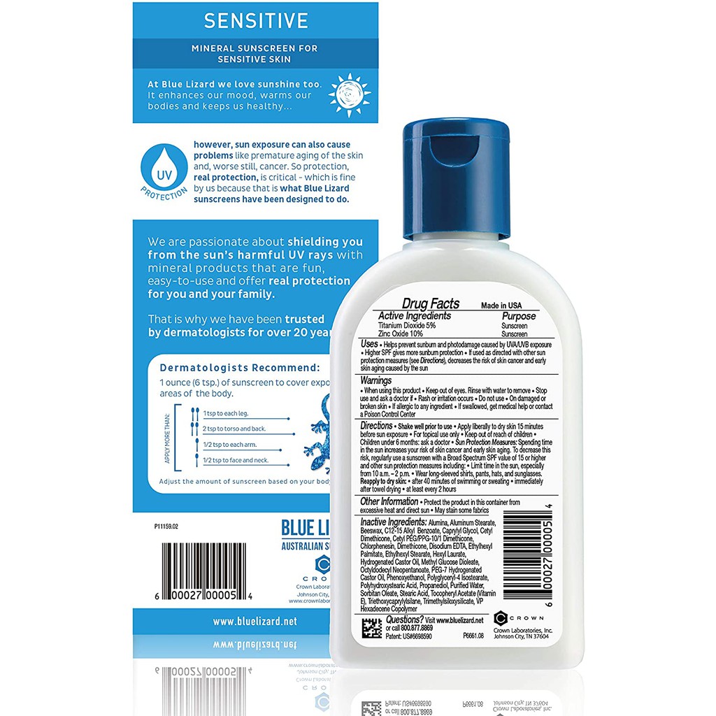 blue lizard sensitive skin
