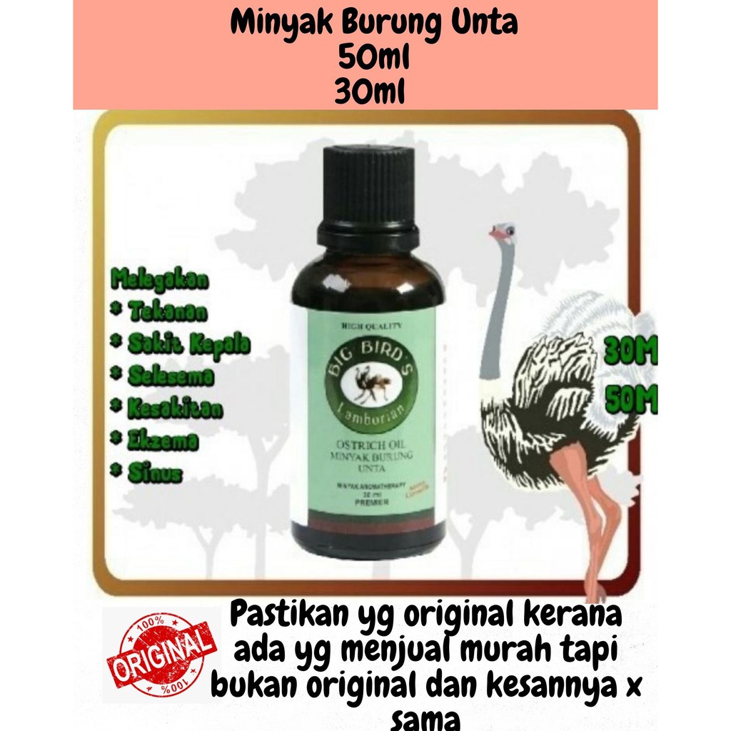 (Minyak Burung Unta Aromaterapi 30ML & 50ML) ORIGINAL