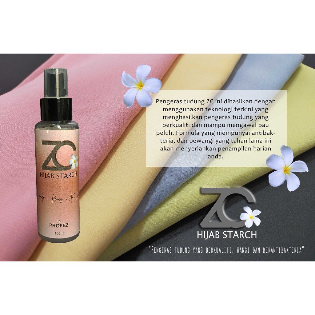 Zc Hijab Starch Pengeras Tudung Kanji 100ml Shopee Malaysia
