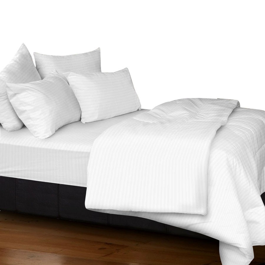 Cozzi Rainbow White Fitted Bed Sheet Set Cadar Plain Queen King