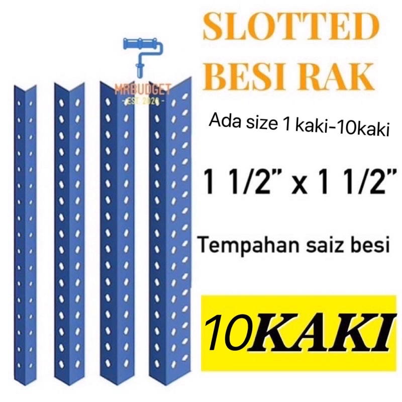 Besi Angle Rak Lubang 10kaki /slotted Angle Bar 10’ | Shopee Malaysia