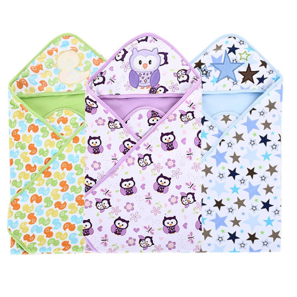 Baby Hooded Blanket Carters Baby Soft Cotton Hooded Swaddle Baby Wrap Hood Kain Bedung Selimut Bayi Shopee Malaysia