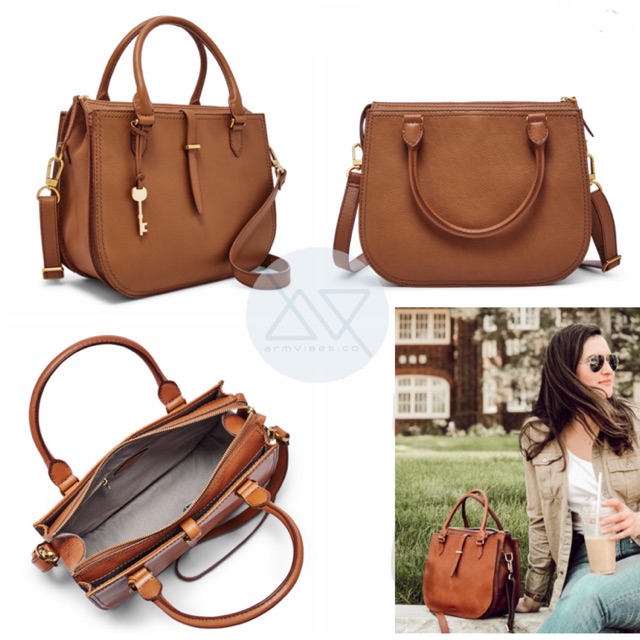 fossil tan handbag