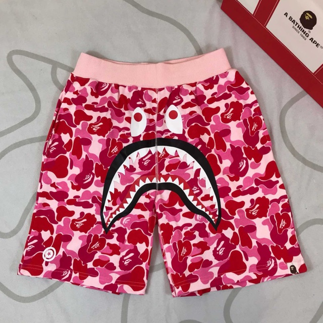 pink bape shorts