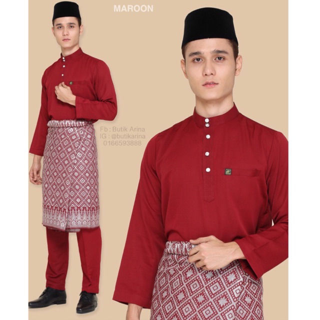 30 Trend Terbaru Baju Melayu Merah  Maroon JM Jewelry 