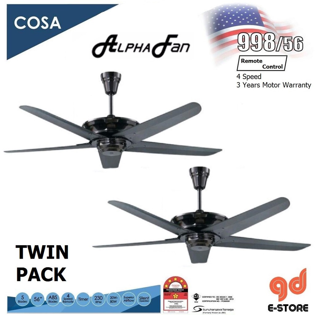 Alpha Ceiling Fan Cosa 998 Pwt New 2 Units Shopee Malaysia