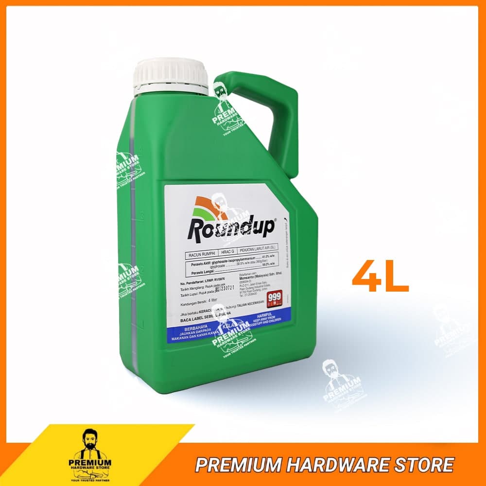 ROUND UP Glyphosate 41% Racun Rumput Rumpai 4 LITER