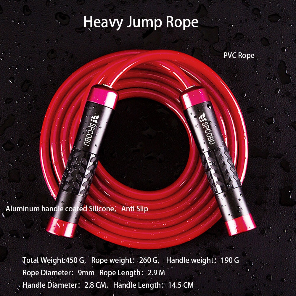 SPCOBU Heavy Skipping Rope Aluminum Alloy NonSlip Handle Bold PVC Rope