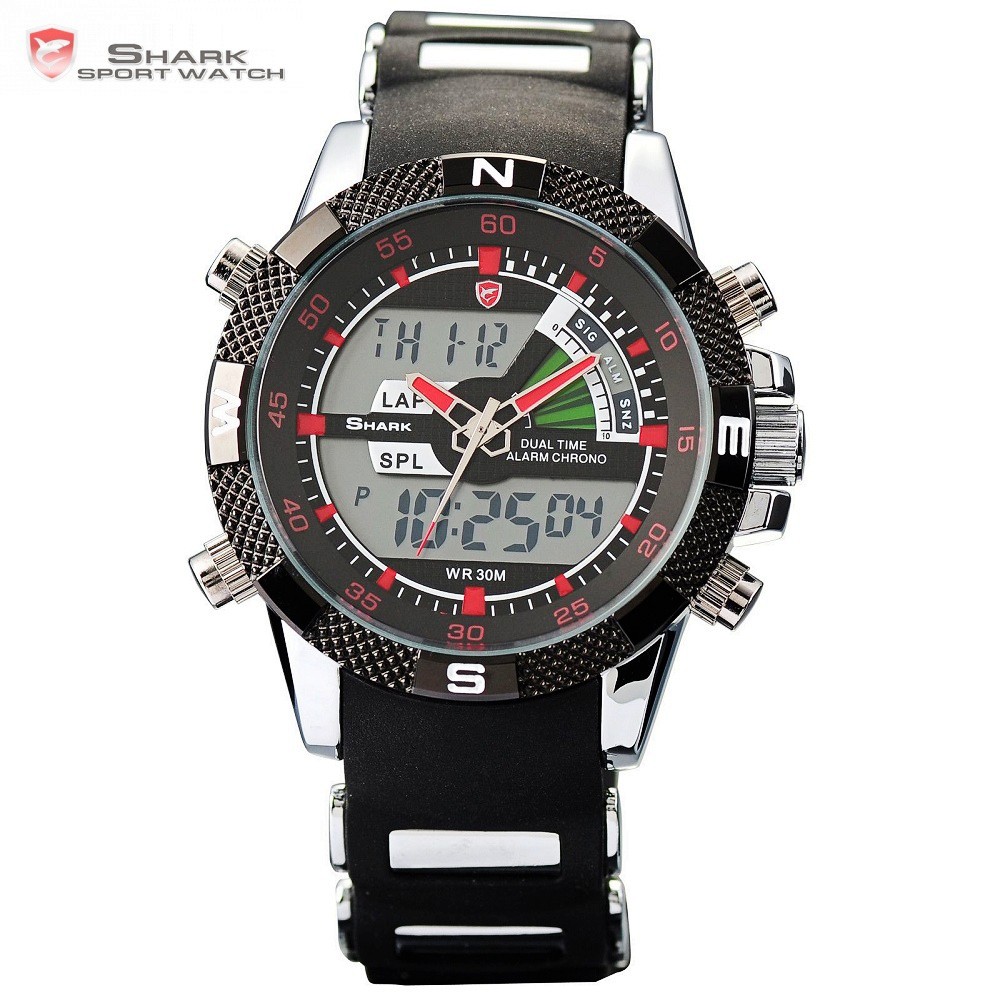 Porbeagle SHARK Sport Watch Luxury Brand Military Army Rubber Wristwatch SH043