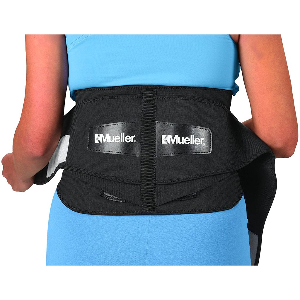 Mueller 255 Lumbar Support Back Brace with Removable Pad, Black(Package May Vary)