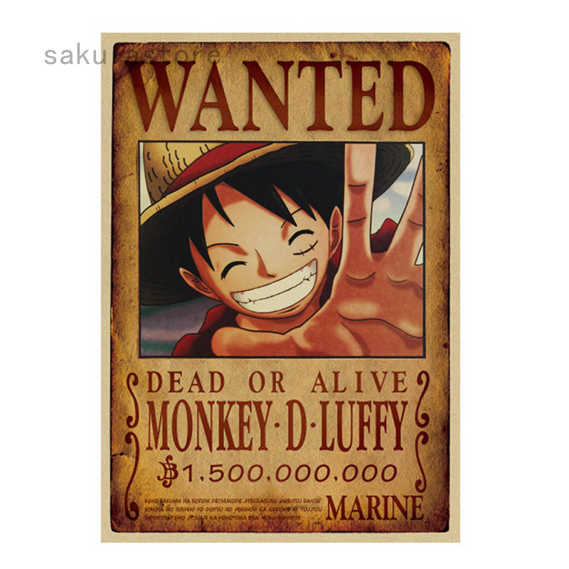 One Piece Wanted Posters New Edition Luffy Posters Home Wall Decor Shopee Malaysia