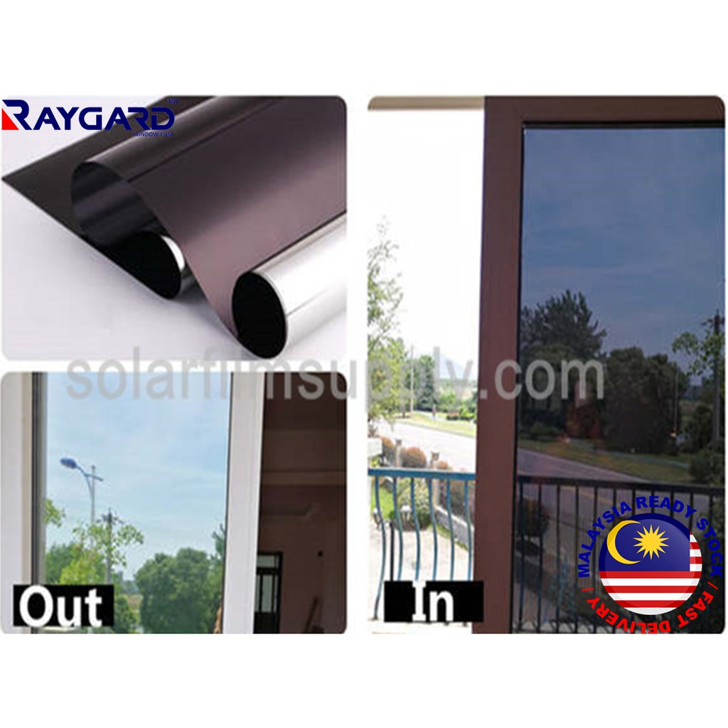 Silver Black Privacy Window Film One Way Mirror Uv Protection Tint