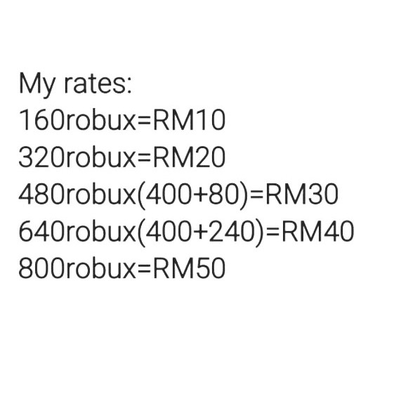 Roblox Reload Top Up Robux - robux selling rates