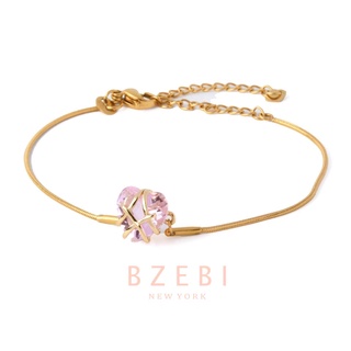 BZEBI Gold Plated Barbie Heart Charm Bracelet for Women Fashion Jewelry with Box 779b 781b