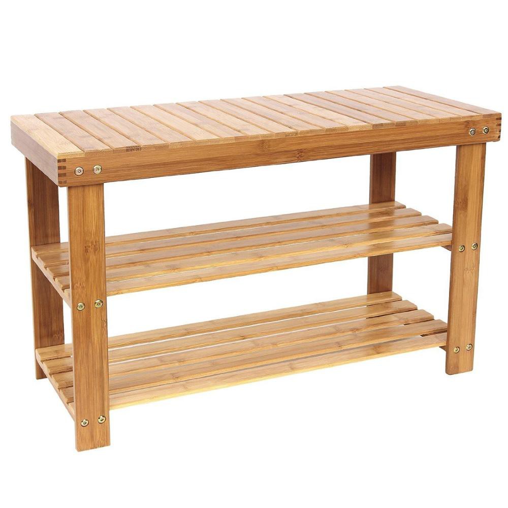 Bamboo Shoe Storage Bench Shoe Rack 60 70cm Shopee Malaysia