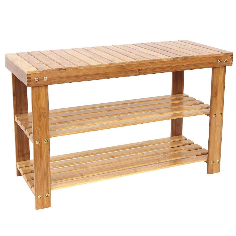 Bamboo Shoe Storage Bench Shoe Rack Storage Stool Bar Carve Surface Shopee Malaysia