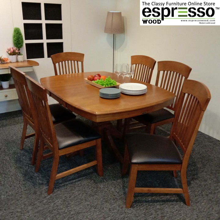 Dining Table Set Extendable Solid Wood Dining Table Shopee Malaysia