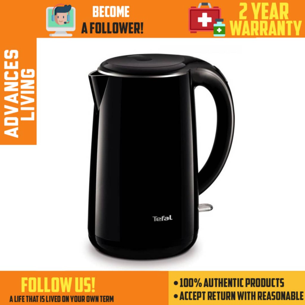 [ 9.9 Sales ] Tefal Safe Tea Kettle Black 1.7L KO2608 (Black) Shopee