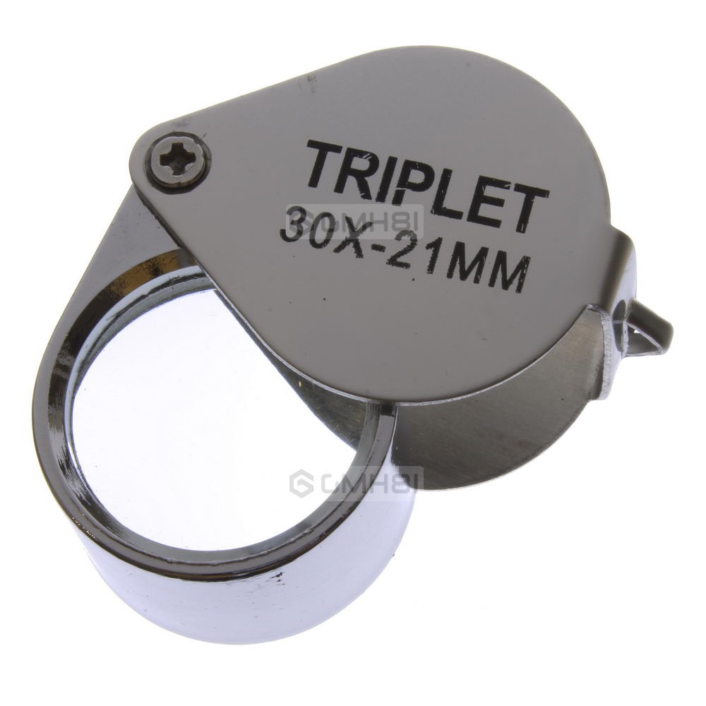 TRIPLET Jeweler's Jeweller Loupe Portable Pocket Magnifier Glass Lens