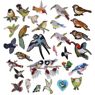 All Kinds Of Birds Cuibird Hummingbird Parrot Swallows And Other Embroidery Cloth Stickers Clothes Badges Armbands Pants Patch Decals Hair Adhesive Can Be Ironed Sewn Unique