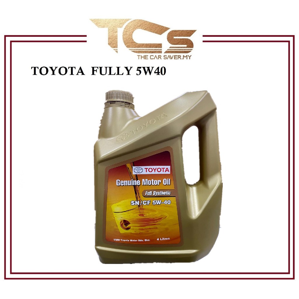 Toyota SN/CF 5W-40 Genuine Motor Oil Full Synthetic- 4 Litre (2018 NEW PACKAGING