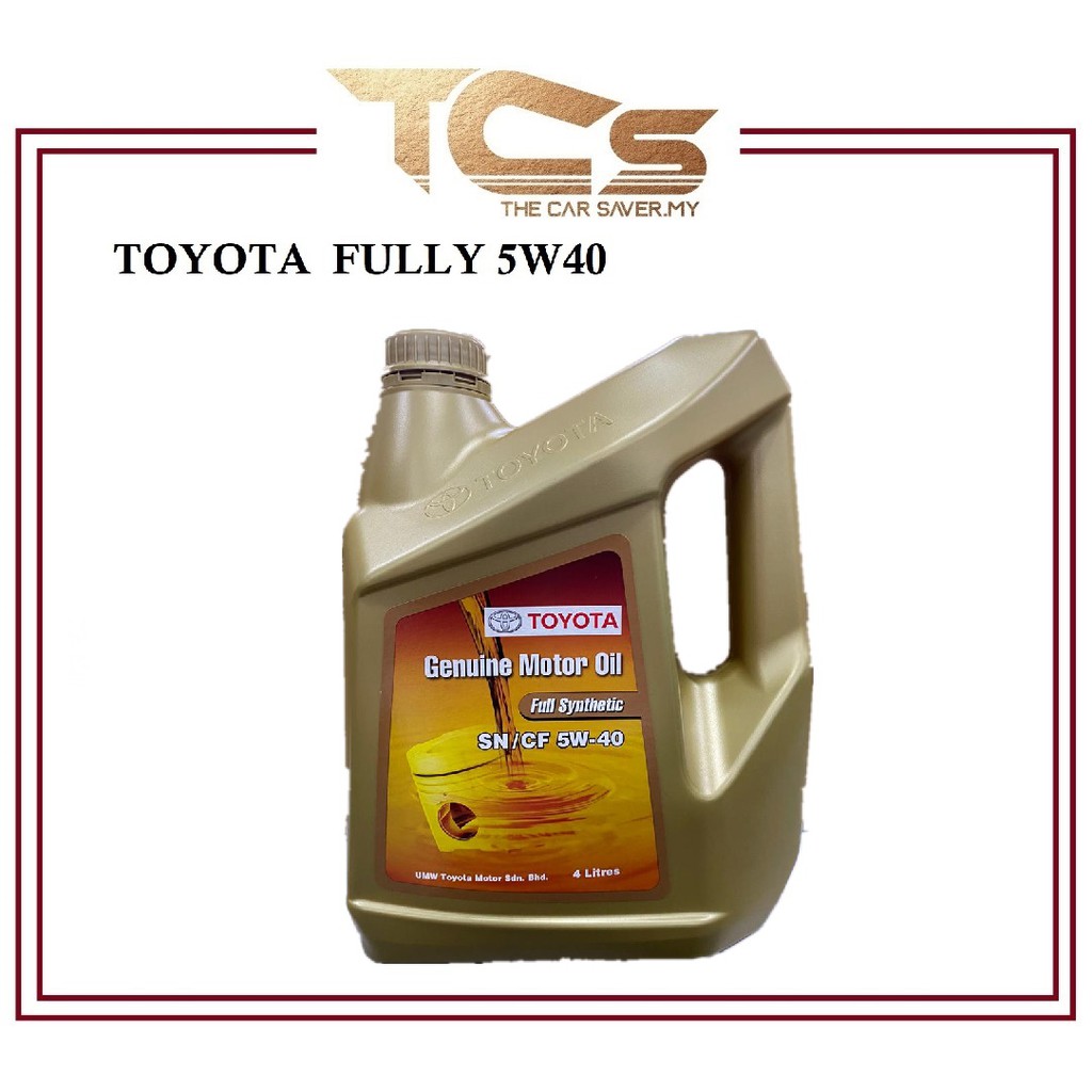Toyota SN/CF 5W-40 Genuine Motor Oil Full Synthetic- 4 Litre (2018 NEW ...