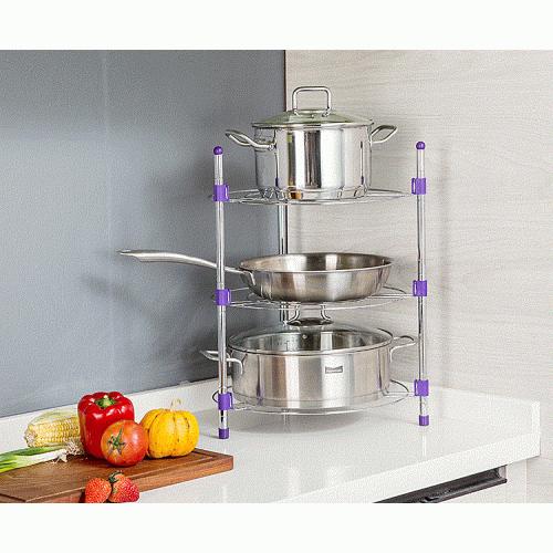 MIZONA 3 Layer Stainless Steel Kitchen Rack Storage Pan MIZONA 3 Layer Stainless Steel Kitchen Rack Storage Pan