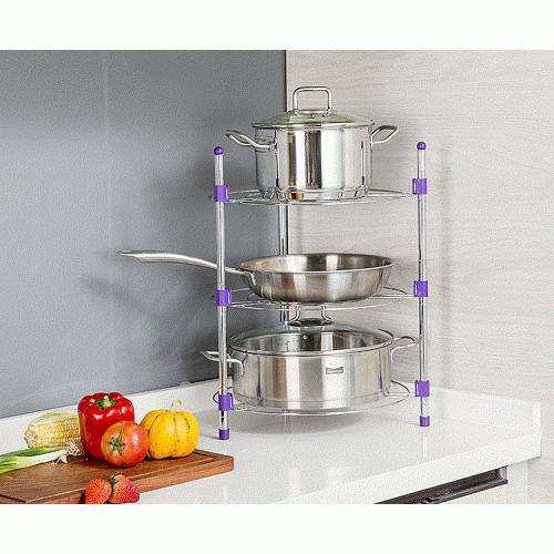 MIZONA 3 Layer Stainless Steel Kitchen Rack  Storage Pan  