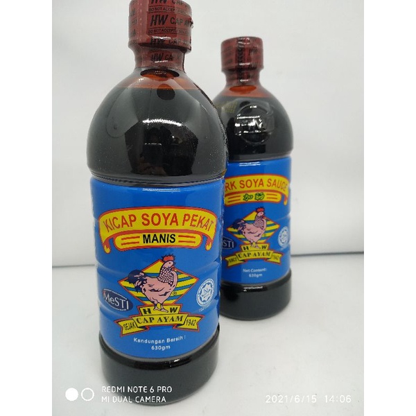 Kicap sabah cap ayam pekat/manis (330ml/630gm / 1.3 kg)