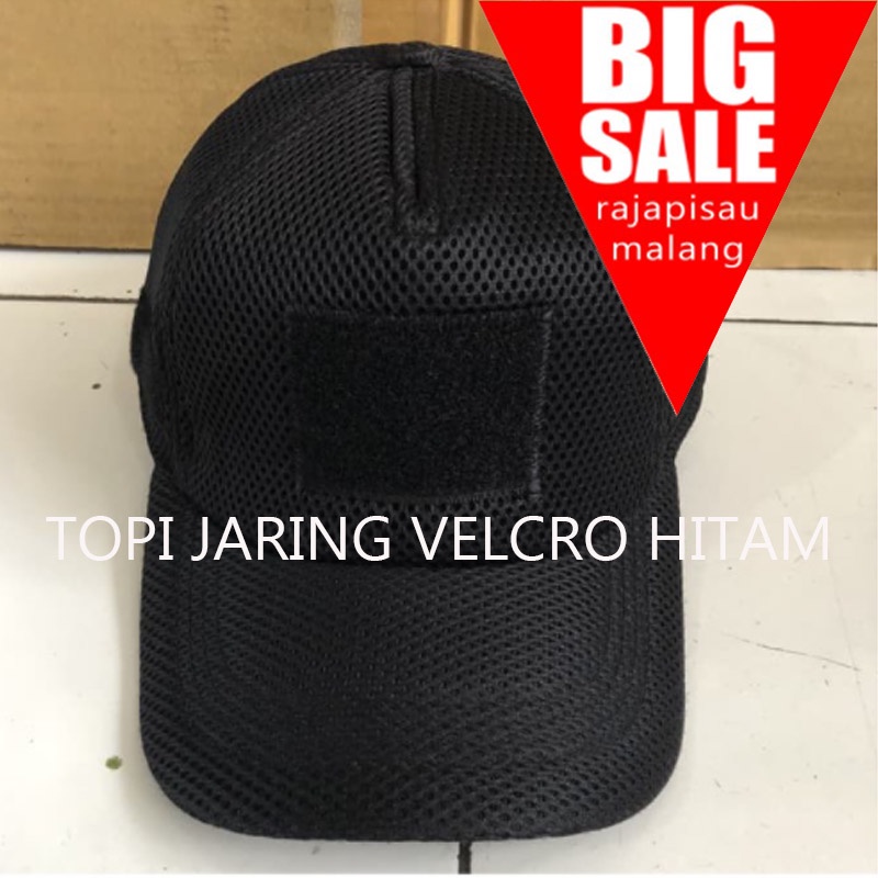 Black Tactical Velcro Net Cap Plain Black Tactical Velcro Hat Nets ...