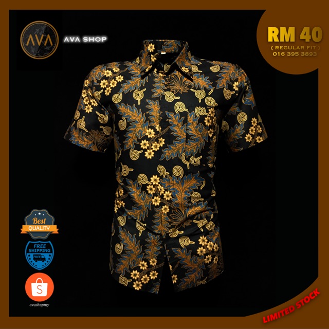  KEMEJA  BATIK  REGULAR FIT Ready Stock Shopee Malaysia