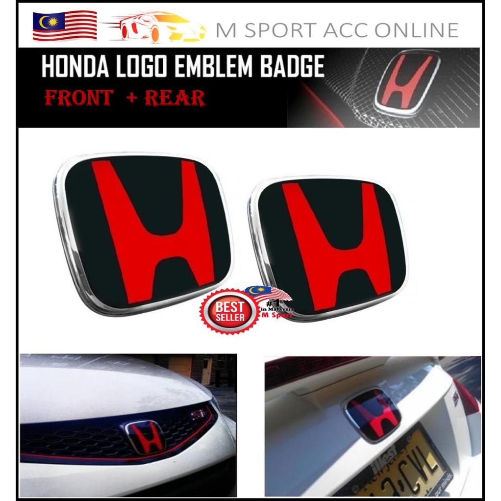 Honda Accord 08 09 10 11 12 13 Type R Front Rear Logo Badge Emblem Red Black Shopee Malaysia