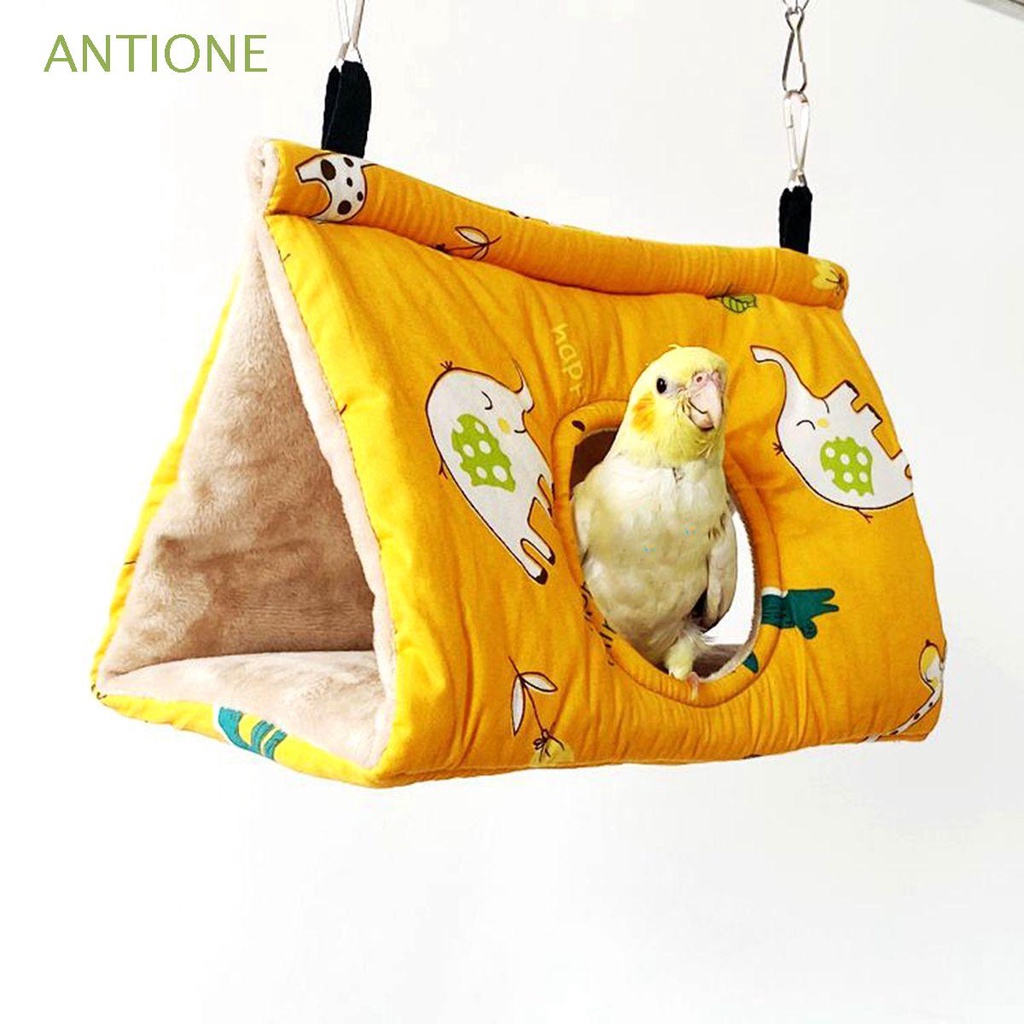 ANTIONE Budgies Parrot Hammock Parakeet Bird Hut Sleeping Bed Cockatiel